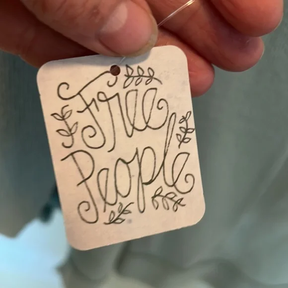 Blue Free People Winnie Baby blue sweater peek a boo style tunic NWT - Picture 6 of 9